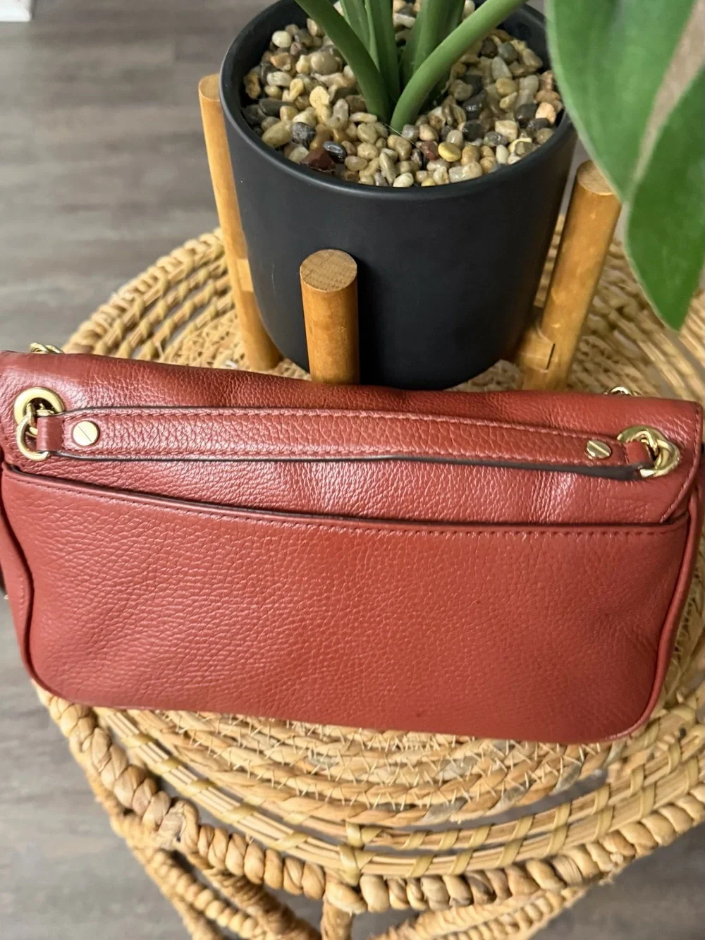 Michael Kors Fulton Pebbled Leather Chain Shoulder Bag